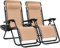 EIGFOH T Set de 2 Tumbonas Reclinables con Portavasos,Tumbonas Jardin Exterior Silla de Playa con Portavasos y Reposacabezas,Silla de Playa Ajustable para Jardín,Playa,Piscina,Terraza,Carga de 150 KG