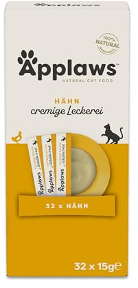 Applaws 100% Natural Creamy Lickable Cat Treat Purees Chicken - 32 x 15g