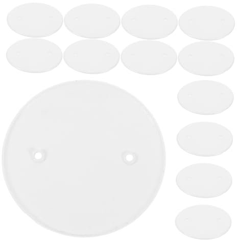 Sosoport 20pcs Plastic Round Electrical Cover Plate for Office and Home Light Fixture Cover Replacement Cable for Cords Ceiling Electrical Plate White Material