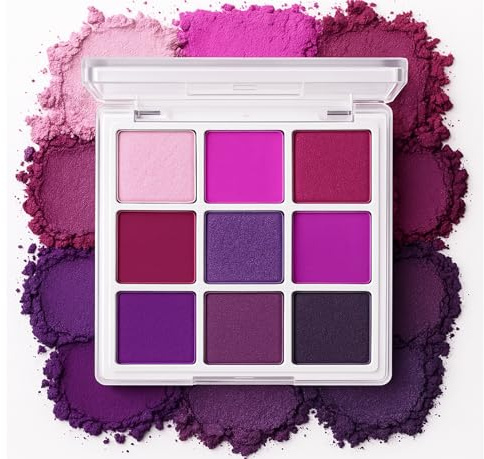 Purple Fantasy 9 Colors Eyeshadow Palette – Matte and Glitter Finishes, Makeup Set for Women, Smokey Eye Shadow Pallets with High Pigmentation and Blendable Shades (#CV301 Purple Fantasy)