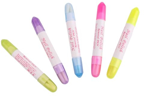 VICASKY 5Pcs Nail Polish Remover Pens Nail Correction Tools for Manicure and Pedicure with Non-Liquid Tips Suitable for Professional and Home Use