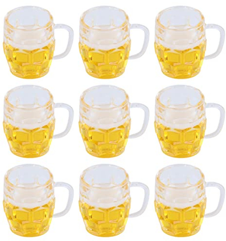 Cosiki Mini Bicchieri da Birra da 20 Pezzi, Modelli di Boccali da Birra di Simulazione, Minuscole Miniature di Bicchieri da con Decorazioni Artigianali in Resina, Ideali per Giardino Fai da Te,