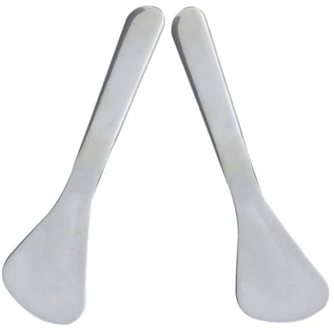 Warmhm Lot de 2 Spatules de Massage Contour des Yeux Compactes en Matériau Lisse Portable pour Soin Peau et Massage Visage, Outil de Beauté Pratique pour Application Crème et Masque