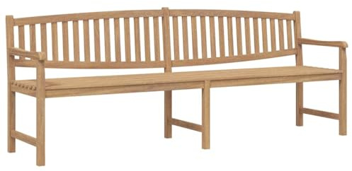 mtlskopl Gartenbank 228x59,5x90 cm aus massivem Teakholz mit Lasur, Latten-Design, Arm- und Rückenlehne, Robustes Material für Outdoor-Nutzung, auch als Eckbank Balkon oder Sitzbank Esszimmer nutzbar