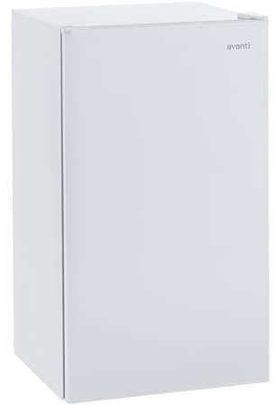 Avanti Mini Fridge Compact Refrigerator for Home Office or Dorm with Reversible Recessed Door, Adjustable Door Bins and Glass Shelves with Adjustable Temperature Control, 3.2-Cu.Ft., White