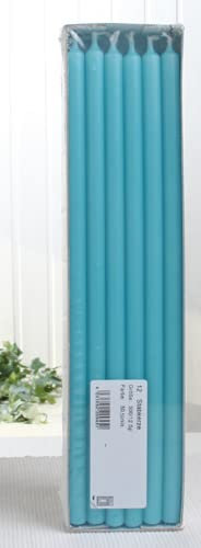 CandleCorner Stabkerzen, 30 x 1,2 cm Ø, 12er-Pack, türkis