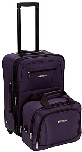 Rockland Set di valigie verticali Softside moda, Viola, Taglia unica, Set di valigie verticali Softside moda