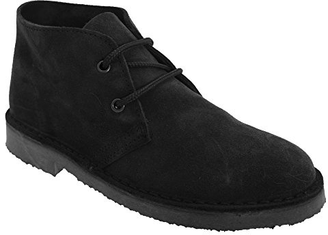 Roamers Mens Suede Mod Leather Desert Boots, M467DBS, Dark Brown, Size 8 - 14
