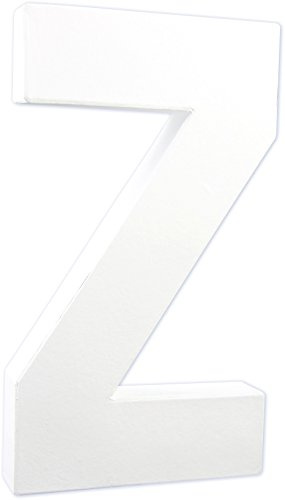 Décopatch AC725C Buchstabe Z aus Pappmaché, 3 x 12 x 20,5 cm, zum Verzieren, perfekt für Ihre Wohndeko, weiß