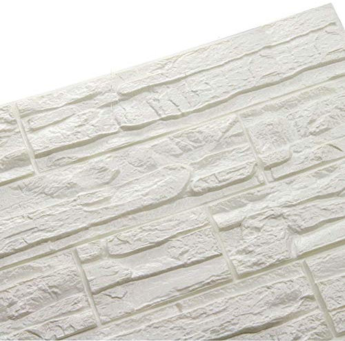 Ray-Velocity Paneles de Pared de Ladrillo, Papel Tapiz de Ladrillo 3D, Efecto Ladrillo de Piedra Paneles Decorativos Para Pared para Cocina, Dormitorio, Salón (Blanco, 36 Piezas)