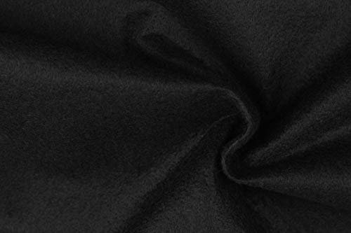 Filz Bastelfilz Meterware, 2 mm, 90 cm breit, Waschbar, 0,25 m, Polyesterfilz Waschbar (Schwarz)