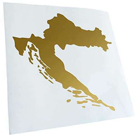 Kiwistar - Autoaufkleber - Kroatien Umriss Kontur - Gold - 10,5x10cm - Heckscheibe Auto Aufkleber wetterfest für Kfz LKW Mofa Truck - Sticker außen selbstklebend Tuning Zubehör für Fenster Fahrzeug