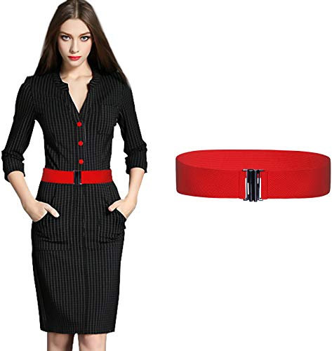 Kajeer Damen Breit Elastisch Schnalle Gürtel - 5 cm Breit Taille Gürtel Cinch Gürtel Trimmer Strecken Bund für Damen und Mädchen Kleid