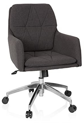 hjh OFFICE 670946 Home-Office Sessel Shake 350 Stoff Grau moderner Drehsessel mit Rollen, höhenverstellbar