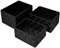 Lashuma Rechteckige Aufbewahrungsboxen 3er Set, Größen: 24x18x14 cm, 21x16x12 cm und 19x14x10 cm, Farbe: Schwarz
