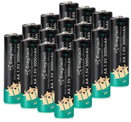 Enegitech AAA Lithium Batteries, 1.5V Triple A Disposable Batteries for TV Remote Control Outdoor Weather Station Sensor Thermometer Hygrometer Camera Doorbell Non-Rechargeable (AA 16 Pack)