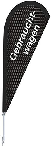 Vispronet Beachflag Gebrauchtwagen - versch. Farben & Bodenelemente - Höhe 2,04 m - Indoor- & Outdoor (Erdspieß)