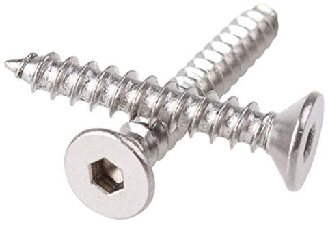 Yudesun Eisenwaren Befestigungen Nägel Sechskant Blechschrauben - Edelstahl Innensechskant Senkkopf Holzschrauben Metrisches Gewinde M3 M4 M5