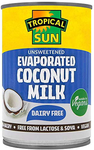 Tropical Sun Evaporated Coconut Milk Unsweetened, 400ml (Pack of 6)