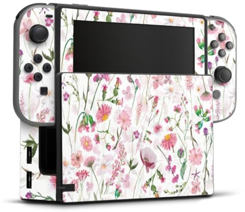 Skin kompatibel mit Nintendo Switch Folie Sticker Blumenkranz Blume Wiese