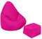 Loft 25 Pouf poire pour gamer, meubles résistant à l'eau, pour intérieur et extérieur, salon, durable et confortable, design ergonomique (pouf + repose-pieds, cerise)