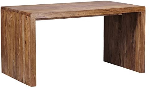 möbelando Schreibtisch BOHA Massiv-Holz Sheesham Computertisch 160 cm breit Echtholz Design Ablage Büro-Tisch Landhaus-Stil