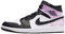 Nike Air Jordan 1 Mid Herren-Sneaker, Schwarz/gebleichte Koralle/Weiß, 44.5 EU