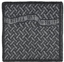 ÖJBRO VANTFABRIK Futhark“ gewebte Sitzkissen Sitzunterlage Wolle faltbar 43x43 cm Sitzmatte Schafwolle Folklore Sitzpolster Sitzauflage Indoor Outdoor Auto Russ/grau