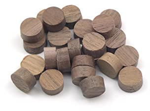 1/2 - 12.7mm Walnut Flat Head Cross Grain Plug - Pack of 25