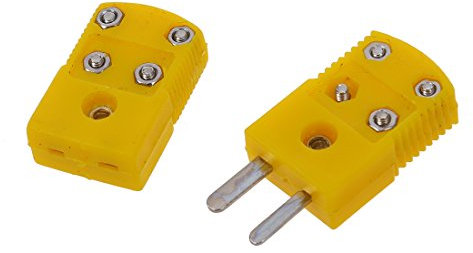 Conjunto de conectores de enchufe tipo K con carcasa de plástico amarillo