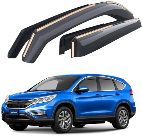 Goodyear Windabweiser für/kompatible mit Honda CR-V 12-18 mk4 - Kanal 4 St. | Regenabweiser Autofenster Regenschutz Honda CR-V mk4 – bruchsicher Polycarbonat, kratzt nicht, wetterfest, frischluft