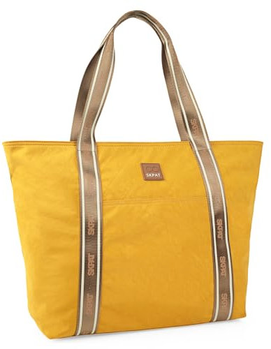 SKPAT - Bolsa De Playa Grande Estilo Veraniego Bolsa Playa Mujer Ideal para escapadas Y Bolsos De Playa Grandes Con Capacidad XL, Amarillo
