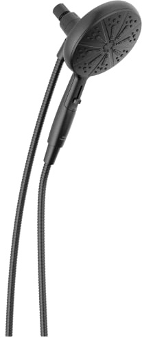 Delta Faucet 6-Spray SureDock Magnetic Shower Head with Handheld Spray, Black Shower Head with Hose, Showerheads & Handheld Showers, Handheld Shower Heads, Hand Shower, Matte Black 75613-BL