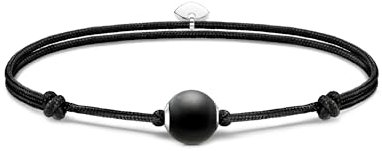 THOMAS SABO 2 Armband Karma Secret mit schwarzem Obsidian Bead mattiert 925 Sterlingsilber, Nylon A2101-172-11