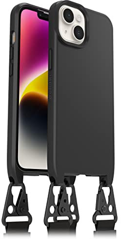 OtterBox React Lanyard Case with MagSafe for iPhone 16e, iPhone 14, Protective Case with Adjustable and Detachable Necklace Strap, Tested to Military Standard, Black, No Retail Packaging