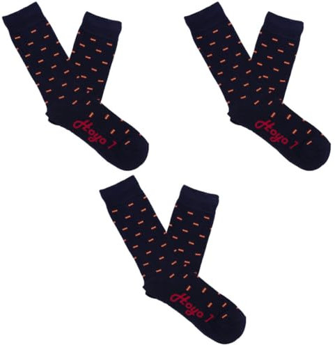 Hoyo 7 Pack 3 pares de calcetines algodón bandera España unisex sin costuras (41-45, marino)
