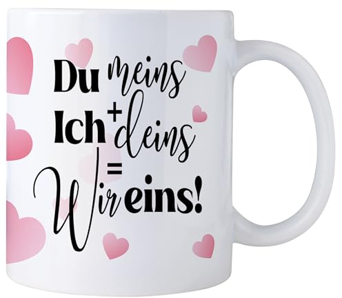 Du meins ich deins wir eins Tasse Valentinstag Kaffeetasse Kaffeebecher Geschenkidee zum Valentinstag Valentinstagsgeschenk Geschenk für Sie/Ihn Geschenk