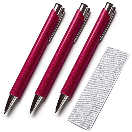 Forbidden Pen 3 x Spicker Kuli, Stift, Schummel Kugelschreiber mit Spickzettel, für Prüfungen, Examen, 3x Stück cheat pen, Schüler, Studenten zur Schule, Abitur, Rosa