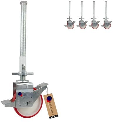 4 x Gerüstrolle 500 mm, Ø 38 mm, Rolle 150 x 50 mm 600 kg