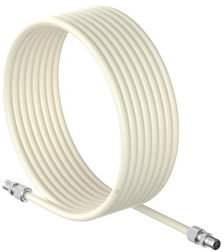 Inbrackets Tv Aerial Coax Cable RF Lead Male Plug to Plug with Coupler (White, 5 metres)