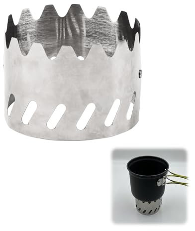 MOROBOR 1 ensemble de réchaud à alcool coupe-vent en acier inoxydable pour réchaud de camping pliable et portable pour camping, randonnée, pique-nique, cuisine, randonnée