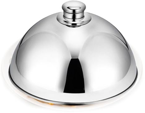 Rurunklee Burgerglocke Edelstahl Schmelzglocke für Cheeseburger Schmelz und Abdeckhaube für Teppanyaki und Grill 25,5cm