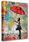 Tucocoo Leinwandbild, abstrakte Straßenkunst, Bilder, Banksy-Mädchen, roter Regenschirm, modernes Kunstwerk, Heimdekoration für Wohnzimmer, Holzrahmen, fertig zum Aufhängen, Poster und Drucke