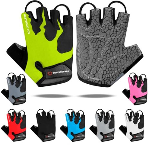 Fahrradhandschuhe, Halbfinger nisex, gepolsterte Griffe, Handfläche, Fahrrad, Sommer, Reiten, MTB, Fahrradhandschuhe für Männer und Frauen, rutschfest, fingerlos, kurz, Mountainbike, Ausfahrt, Spor