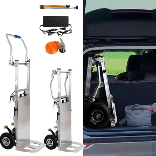 twostronking Treppensteiger-Sackkarre Aus Aluminiumlegierung, Herausnehmbarer Akku, Luftbereifung Aus Gummi, Maximale Belastung 200 Kg, Kann Voll Beladen 1.600 Stufen Erklimmen