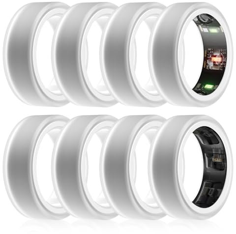 SZJCLTD Ringabdeckung für Oura Ring/Galaxy Ring, kratzfeste, elastische Silikon-Oura-Ringabdeckung/Samsung Galaxy Ringabdeckung für Training und Fitnessstudio, 8 Stück