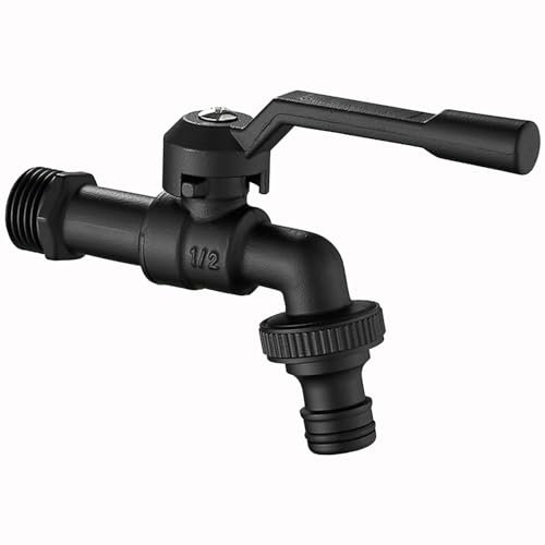 SXWYLZ Garten Wasserhahn aus Messing aussenwasserhahn Frostsicher 1/2 Zoll Garten Wasserhahn Wandmontage Wetterhahn für Garten,Schwarz