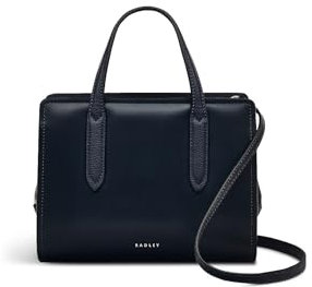 RADLEY London Liverpool Lane Small Zip Around Top Handle Bag for Women, in Ink Smooth Leather with Grab Handles