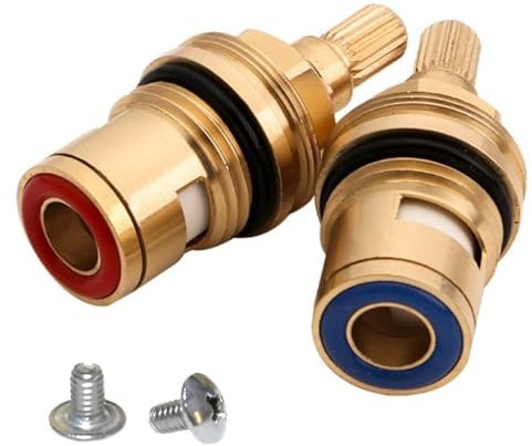 2PCS Replacement Brass Ceramic Disc Tap Valve Insert Gland Cartridge Quarter Turn 1/2 for Bathroom Kitchen Tap