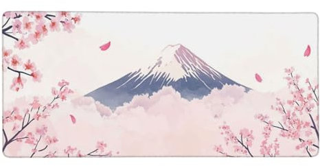 Japan Large Mouse Mat,Mount Fuji XXL Mouse Pad 40x20 inch Stitched Edges,Gaming Mouse Pad with Anti-Slip Rubber Base,Soft Smooth Surface to Improve Precision Speed for PC,Laptop in office work-LG868